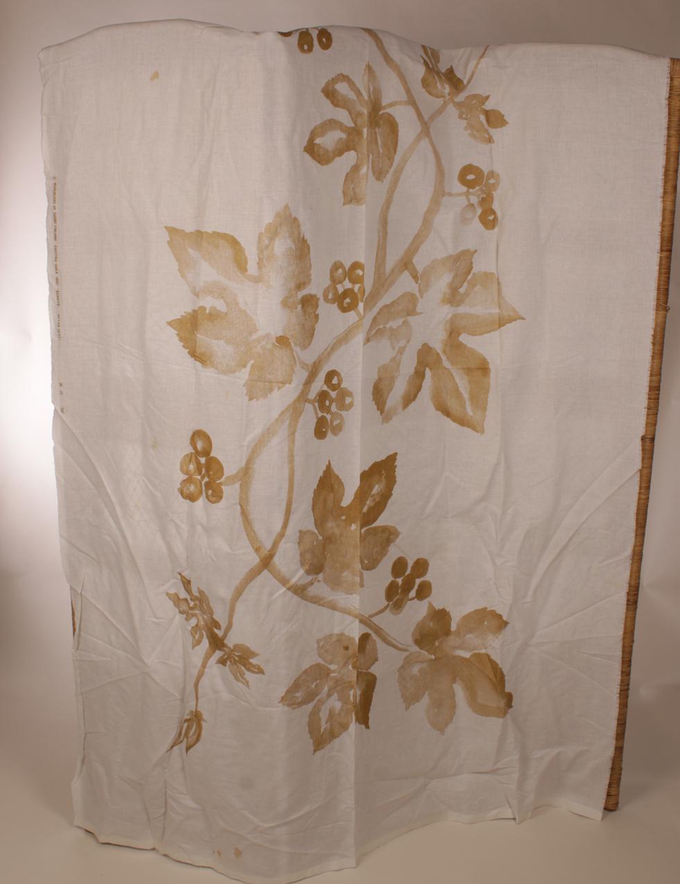 Vintage Marimekko ”Keskiyö” linen blend fabric tablecloth designed by Kristina Isola