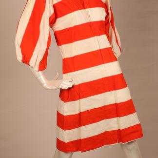Vintage Vuokko white red striped dress S
