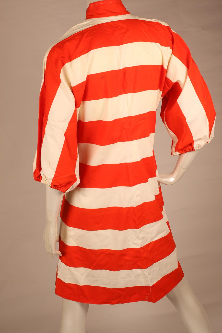 Vintage Vuokko white red striped dress S - Image 3