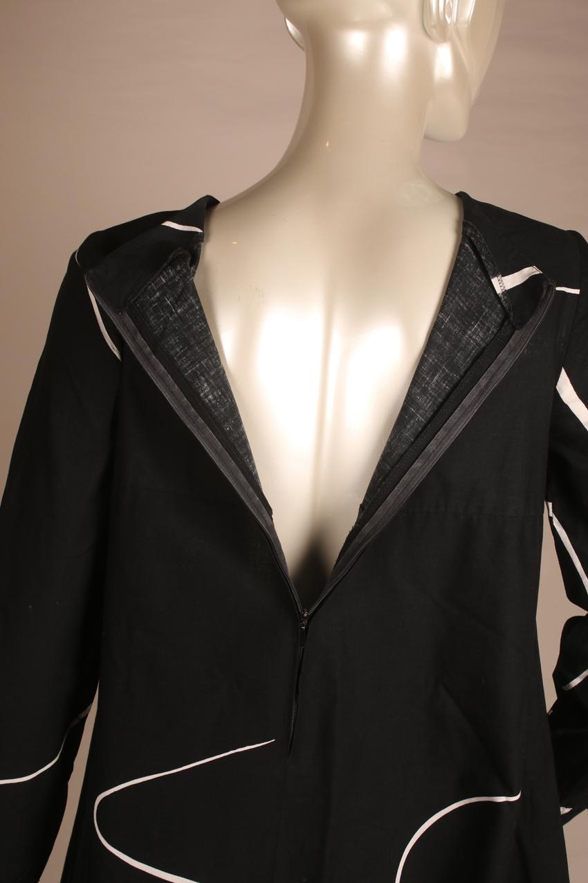 Vintage black and white abstract print dress XS - Image 5