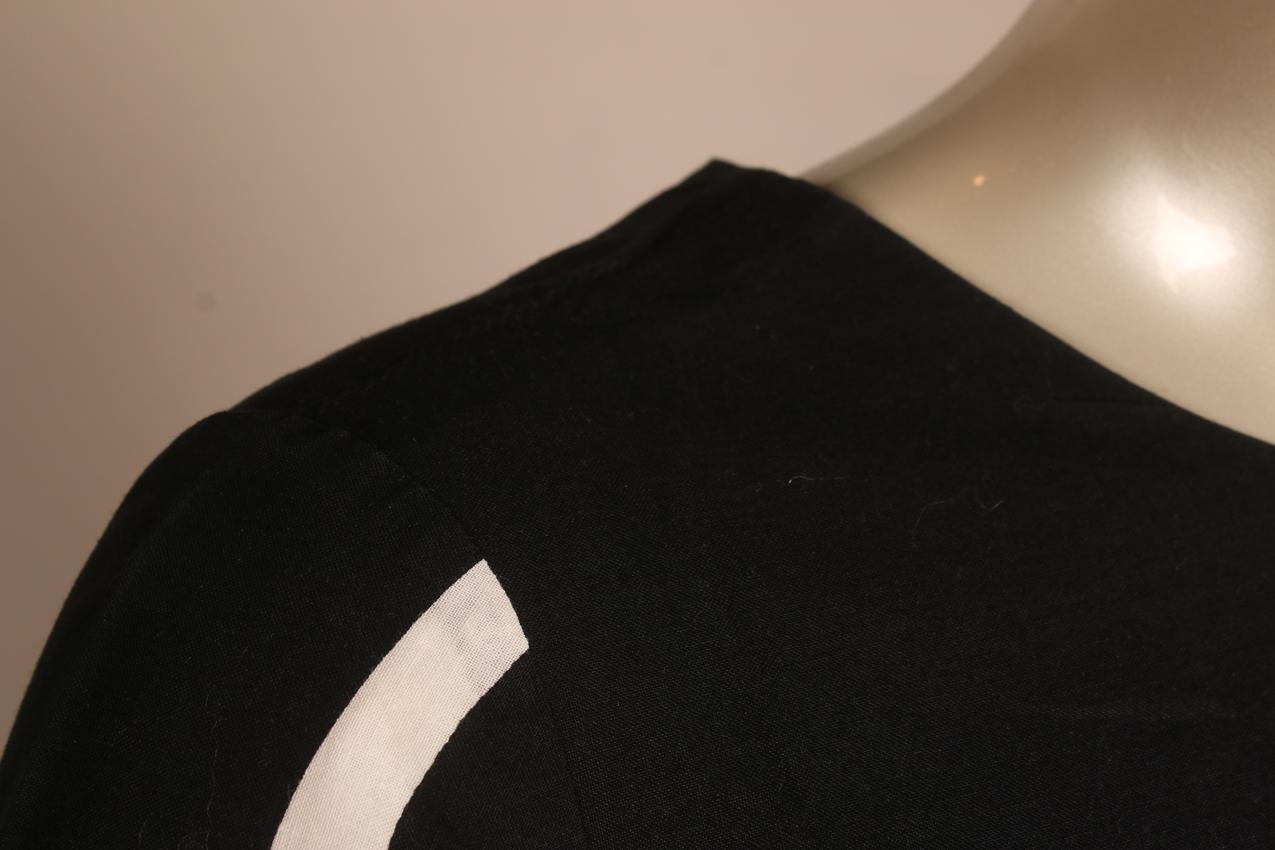 Vintage black and white abstract print dress XS - Image 4
